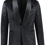 Giacca smoking in velluto liscio nero