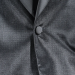 Giacca smoking in velluto martellato nero bottone