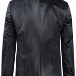 Giacca smoking in velluto martellato nero retro