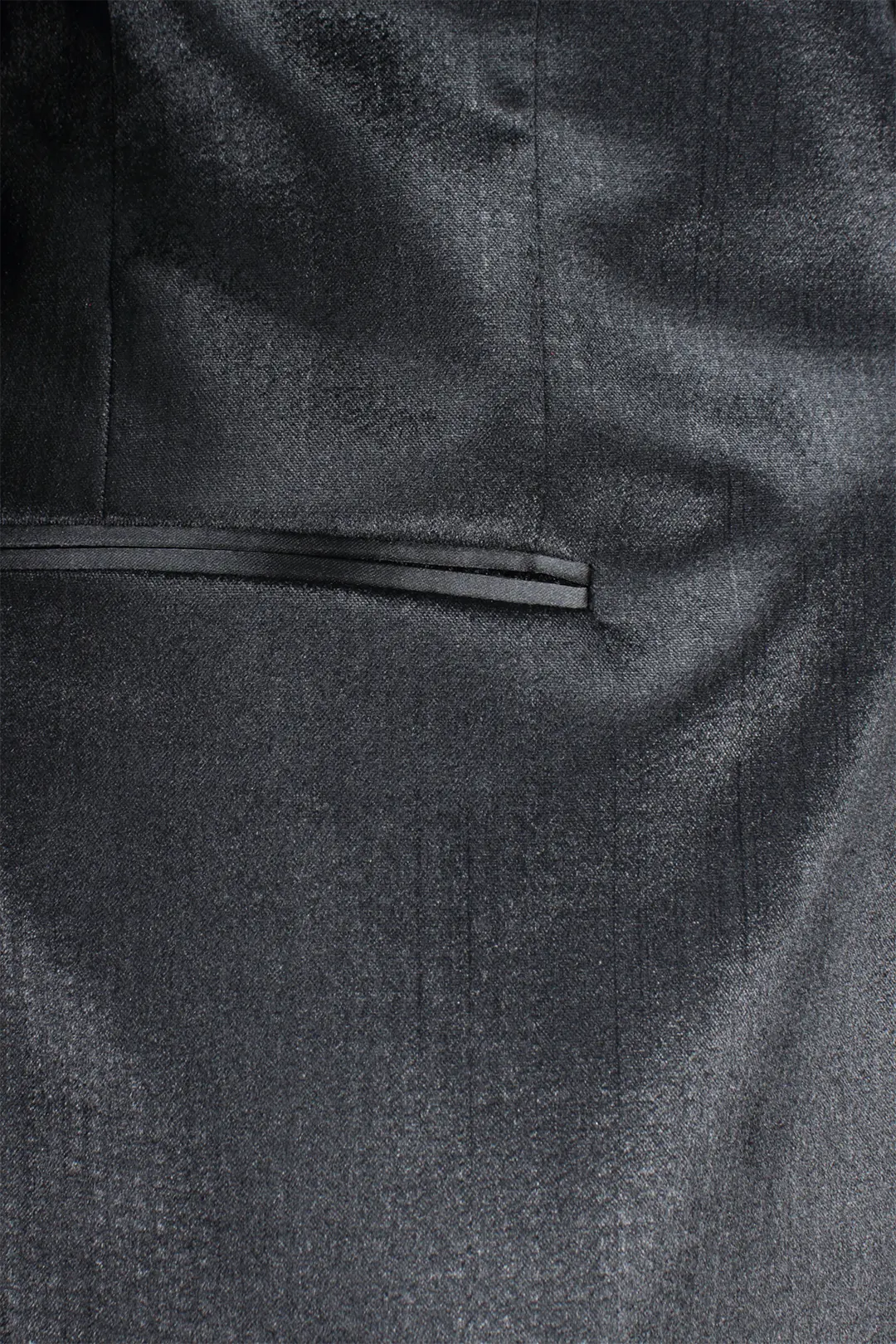 Giacca smoking in velluto martellato nero tasca