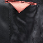 Giacca smoking in velluto martellato nero taschino