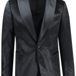 Giacca smoking in velluto martellato nero