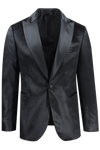 Giacca smoking in velluto martellato nero