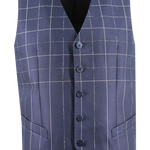 Gilet in cotone blu fantasia jacquard