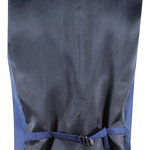 Gilet doppiopetto in lana blu gessata retro