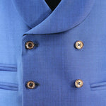 Gilet doppiopetto in lana mohair bluette bottoni