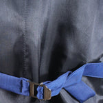 Gilet doppiopetto in lana mohair bluette cinturino