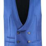 Gilet doppiopetto in lana mohair bluette