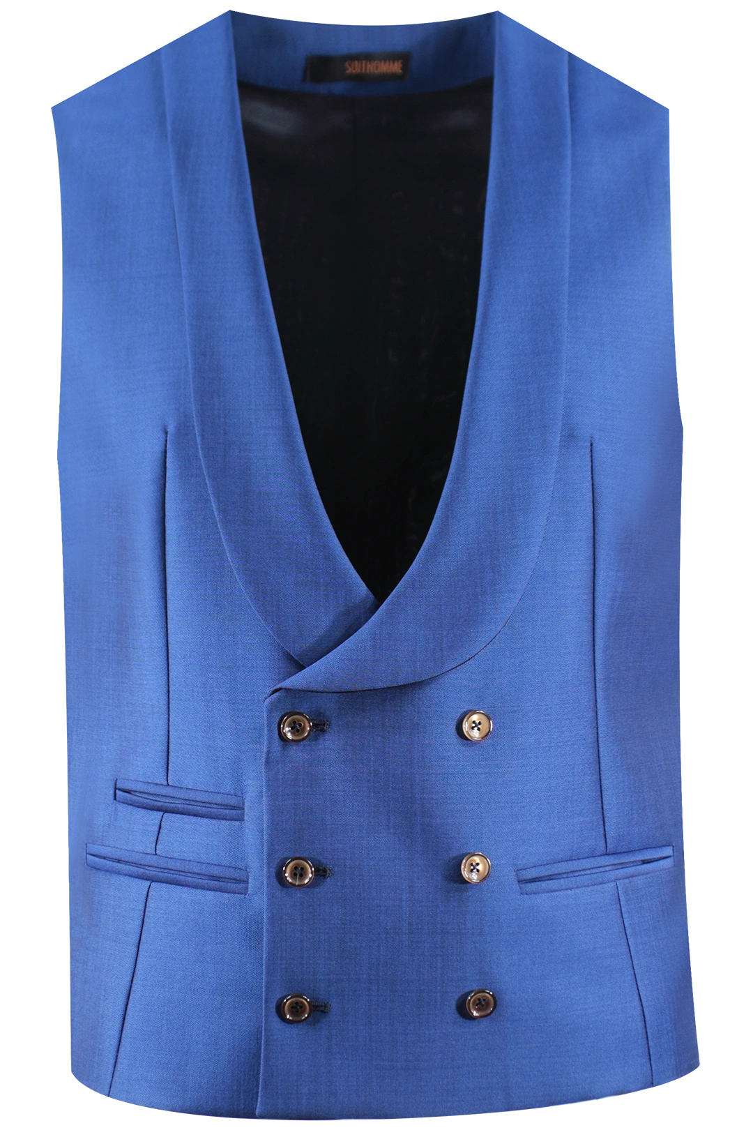 Gilet doppiopetto in lana mohair bluette