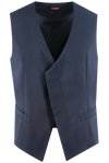 Gilet doppiopetto in lana seersucker blu