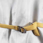 Gilet doppiopetto in lana senape cinturino