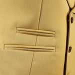 Gilet doppiopetto in lana senape tasca