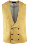 Gilet doppiopetto in lana senape