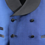 Gilet doppiopetto in lana mohair bluette bottoni