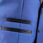 Gilet doppiopetto in lana mohair bluette tasche