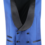 Gilet doppiopetto in lana mohair bluette