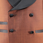 Gilet doppiopetto in lana mohair bronzo bottoni