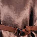 Gilet doppiopetto in lana mohair bronzo cinturino