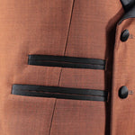 Gilet doppiopetto in lana mohair bronzo tasca