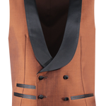 Gilet doppiopetto in lana mohair bronzo