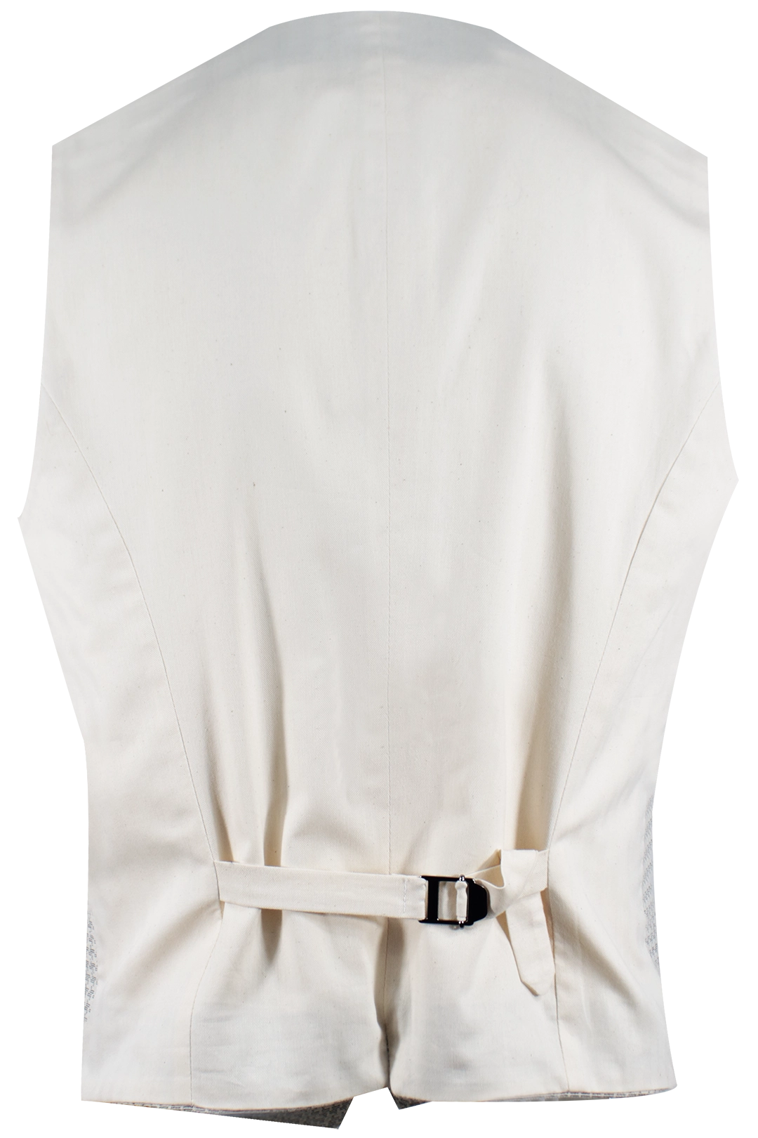Gilet in cotone pied de poule beige retro