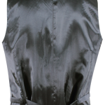 Gilet in lana seersucker grigia a righe retro