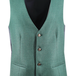 Gilet in lana, seta e lino verde