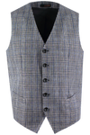 Gilet in lino e cotone a quadri