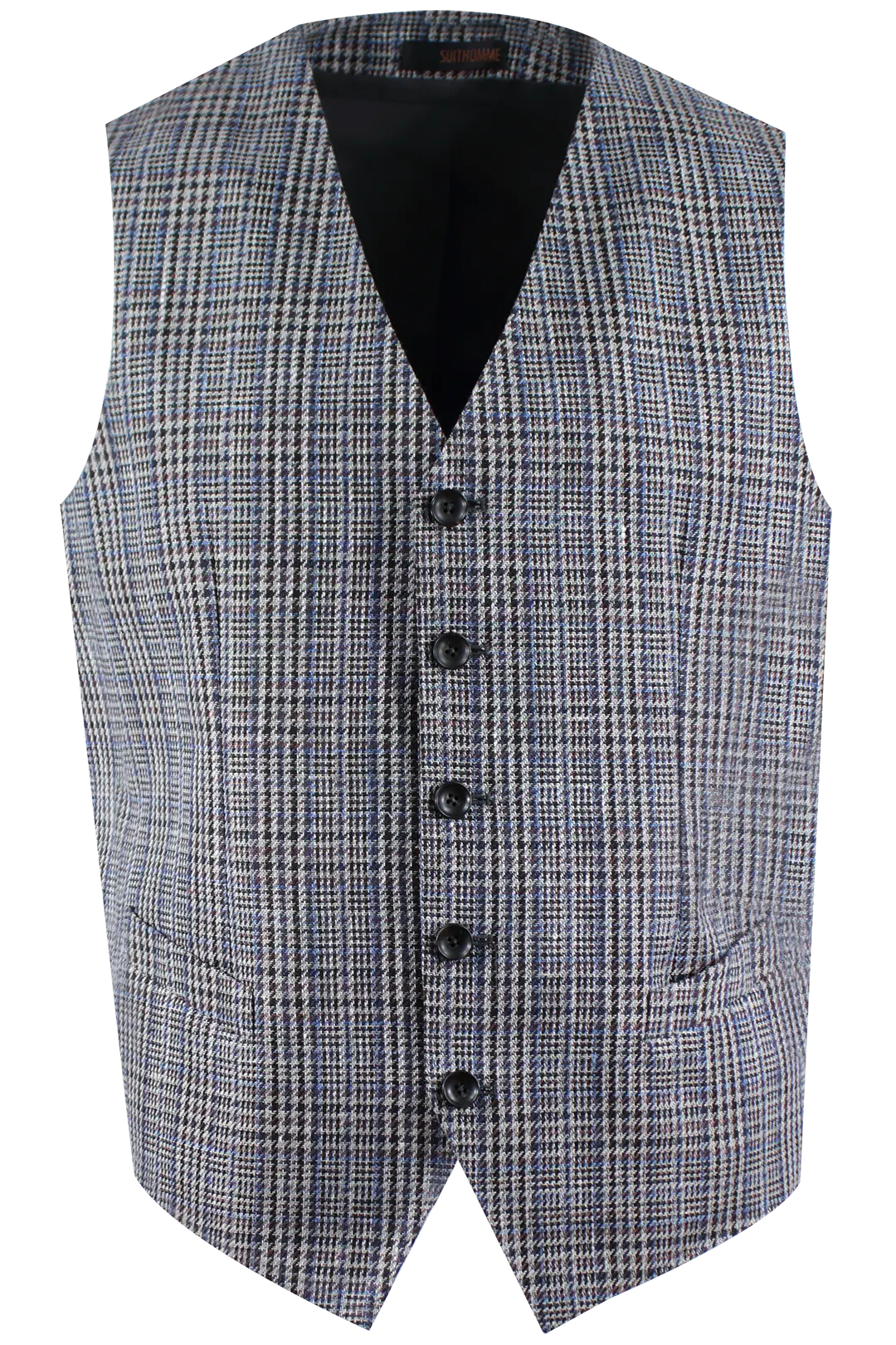 Gilet in lino e cotone a quadri
