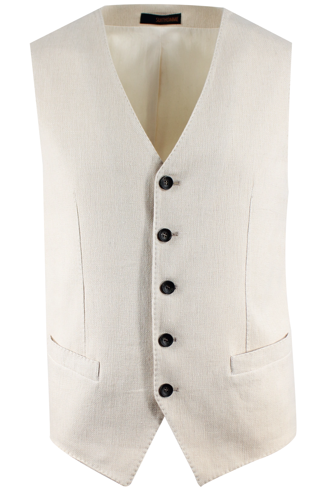 Gilet in lino e cotone beige