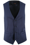 Gilet in pura lana blu gessata