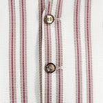 Gilet in lana seersucker panna a righe bottoni