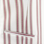 Gilet in lana seersucker panna a righe tasca