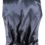 Gilet in lana, seta e lino blu a quadri retro