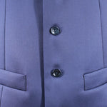 Gilet in pura lana bluette bottoni