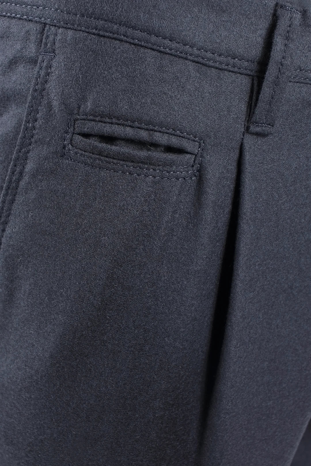 Pantalone cargo in lana blu taschino