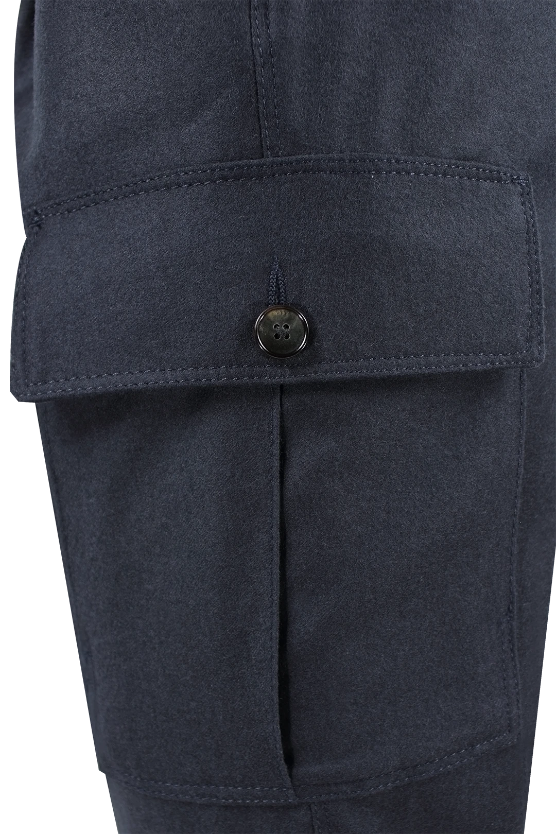 Pantalone cargo in lana blu tascone