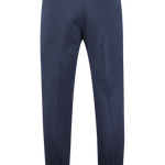 Pantalone con cinta e fibbie laterali in lana blu retro