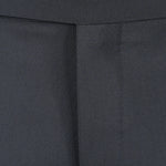 Pantalone con cinta e fibbie laterali in lana nera patta