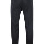 Pantalone con cinta e fibbie laterali in lana nera retro