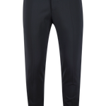 Pantalone con cinta e fibbie laterali in lana nera