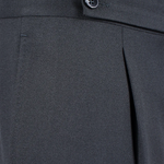 Pantalone con cinta sartoriale in crêpe di lana nera pince