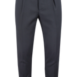 Pantalone con cinta sartoriale in crêpe di lana nera
