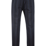 Pantalone con coulisse in jersey blu a righe retro