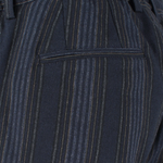 Pantalone con coulisse in jersey blu a righe taschino