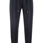 Pantalone con coulisse in jersey blu a righe