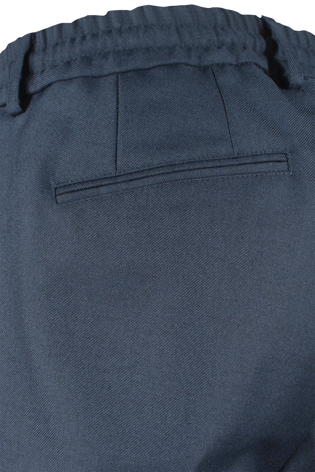 Pantalone con coulisse in lana blu taschino