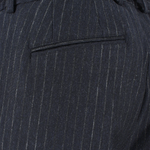 Pantalone con coulisse in jersey blu gessato taschino