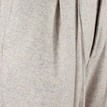 Pantalone con coulisse in jersey di lana beige pince