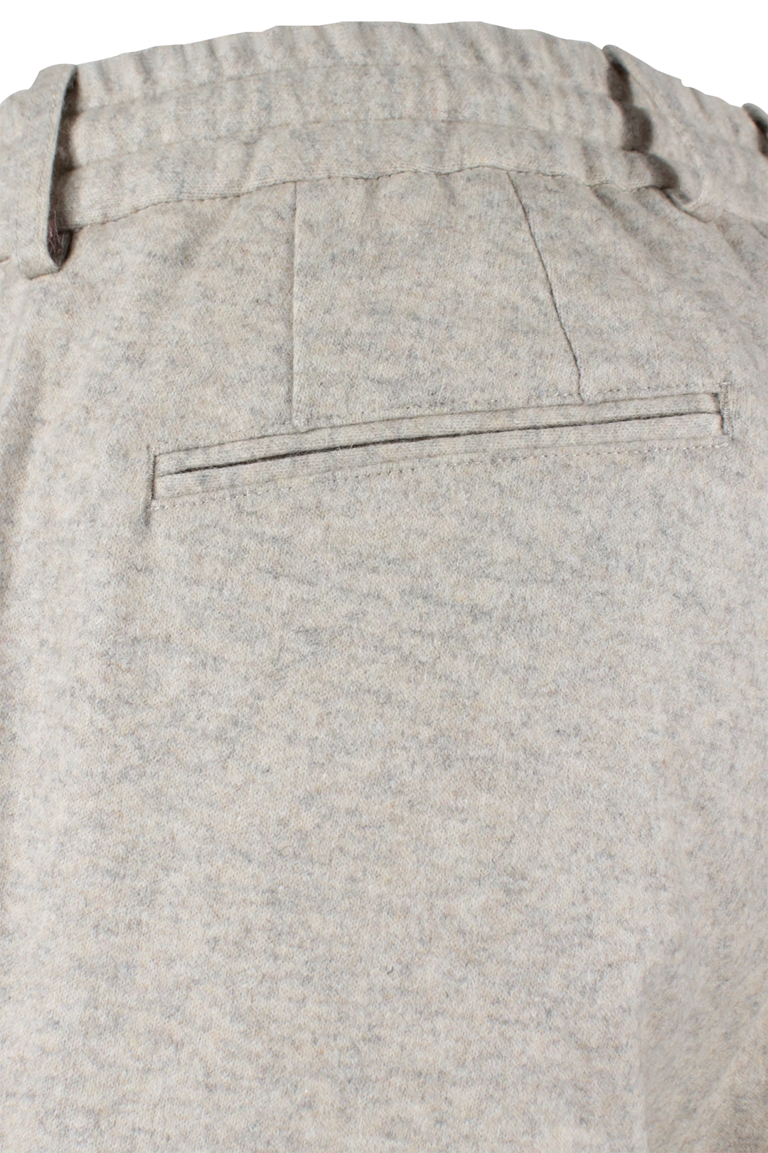 Pantalone con coulisse in jersey di lana beige taschino